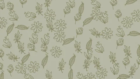 Seamless pattern small green flowers and leaves perfect for natureinspired desig Stock Footage 333799634