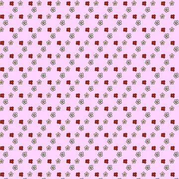 Seamless pattern with small hand drawn flowers on soft purple background Stock Illustration