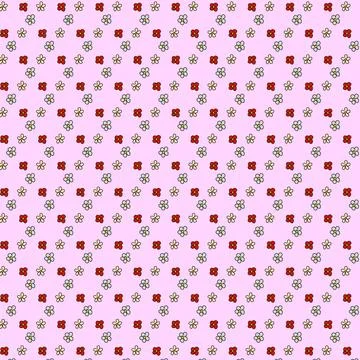 Seamless pattern with small hand drawn flowers on soft purple background Stock Illustration