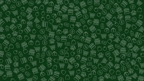Seamless Pattern of Small Handgun Outlines on Dark Green Background Stock Footage 320817311