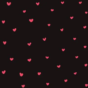 Seamless pattern small hearts on a dark background Stock Illustration