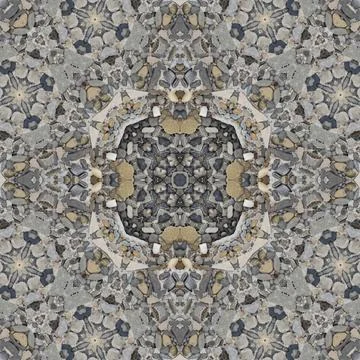 Seamless pattern of small natural round stone. Gray texture of natural ston.. Stock Illustration