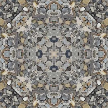 Seamless pattern of small natural round stone. Gray texture of natural ston.. Stock Illustration