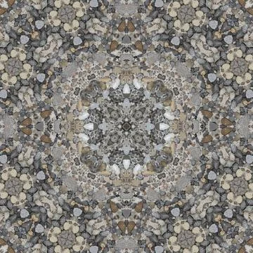 Seamless pattern of small natural round stone. Gray texture of natural ston.. Stock Illustration