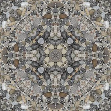 Seamless pattern of small natural round stone. Gray texture of natural ston.. Stock Illustration