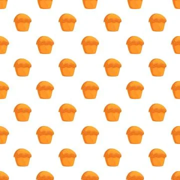 Seamless pattern with small orange bakery pastries Illustrazione stock