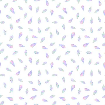 Seamless pattern with small pastel colors fairytale crystals gems pink and bl Stock Illustration