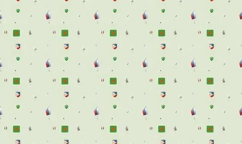 Seamless pattern with small sailing boats and anchors on light green backgrou Stock Illustration