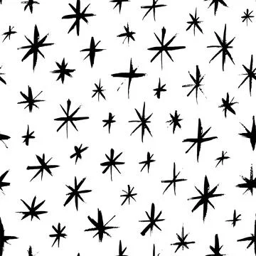 Seamless pattern with small snowflakes or stars. Stock Illustration
