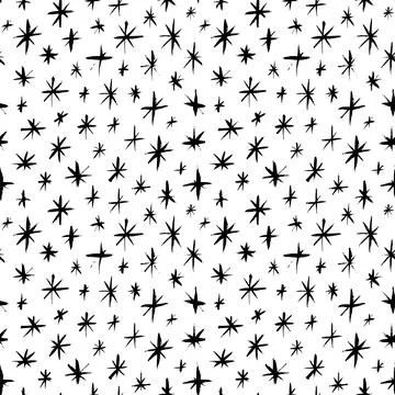 Seamless pattern with small snowflakes or stars. Stock Illustration
