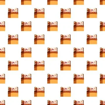 Seamless pattern of small storefront displays selling items Stock Illustration