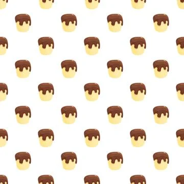 Seamless pattern with small sweet chocolate puddings イラスト素材