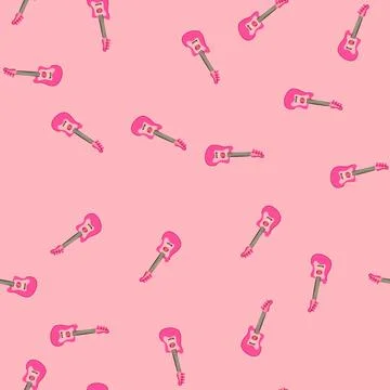 Seamless pattern small ukulele cartoon vector Illustrazione stock