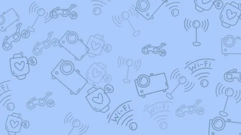 Seamless Pattern of Smart Devices and Wireless Technology. Stock Footage 321847131