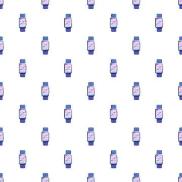Seamless pattern of smart digital wearable devices on white background 스톡 일러스트
