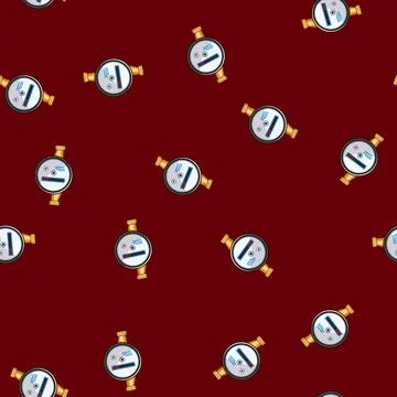 Seamless pattern smart water meter cartoon vector Stock Illustration