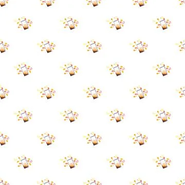 Seamless pattern with smartphone celebrating online messaging application 스톡 일러스트