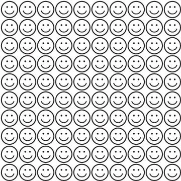 Seamless pattern with smile icons. Stock Illustration
