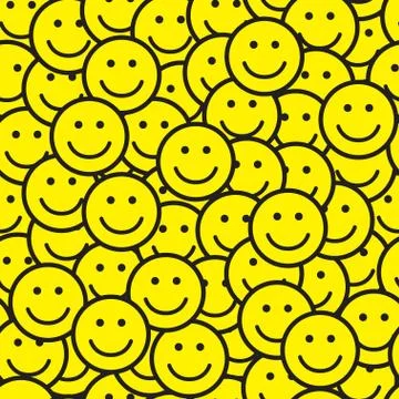 Seamless pattern with smile icons. Stock Illustration