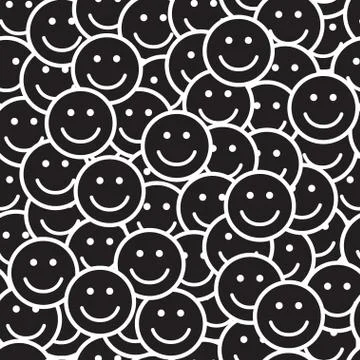 Seamless pattern with smile icons. Stock Illustration