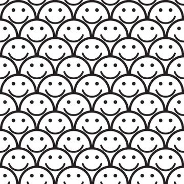 Seamless pattern with smile icons. Stock Illustration