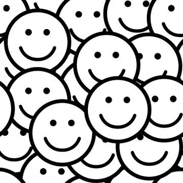Seamless pattern with smile icons. Stock Illustration