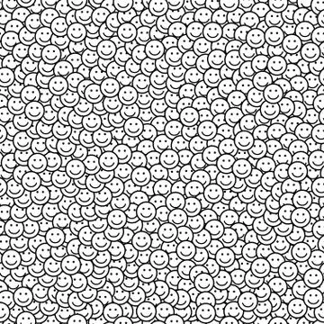 Seamless pattern with smile icons. Stock Illustration