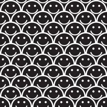 Seamless pattern with smile icons. Stock Illustration