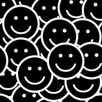 Seamless pattern with smile icons. Illustrazione stock