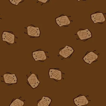 Seamless pattern smile meat character cartoon vector Stock Illustration