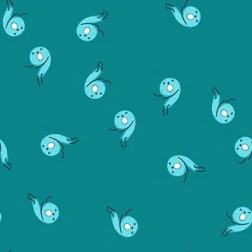 Seamless pattern smile number character cartoon vector Stock Illustration
