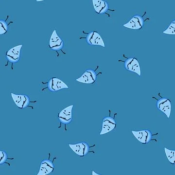 Seamless pattern smile water drop character cartoon vector Stock Illustration