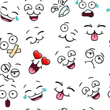 Seamless pattern with smiley face Stock Illustration