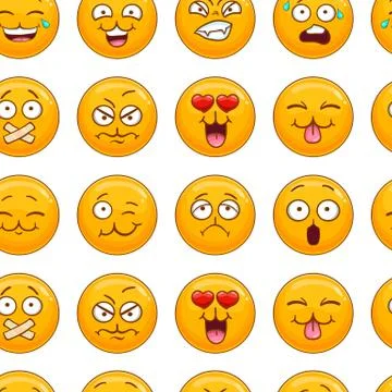 Seamless pattern with smiley face Stock Illustration