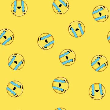 Seamless pattern smiley smiley cartoon vector Stock Illustration