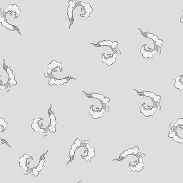 Seamless pattern smoke cloud cartoon vector Stock Illustration