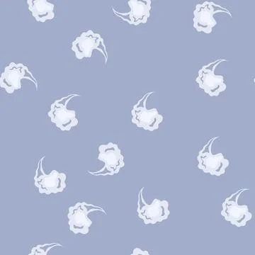 Seamless pattern smoke puff element illustrating steam or vapor cloud Stock Illustration