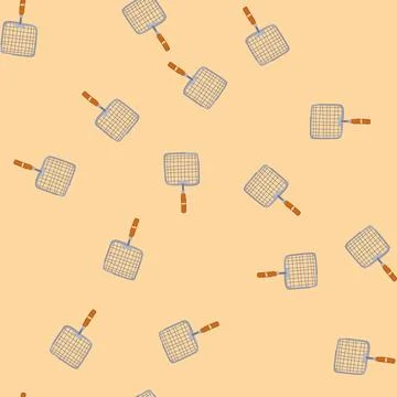 Seamless pattern smoker grill rack cartoon vector Stock Illustration