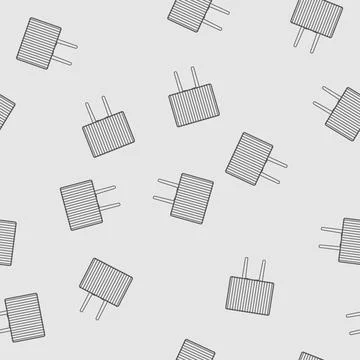 Seamless pattern smoker grill rack cartoon vector Stock Illustration