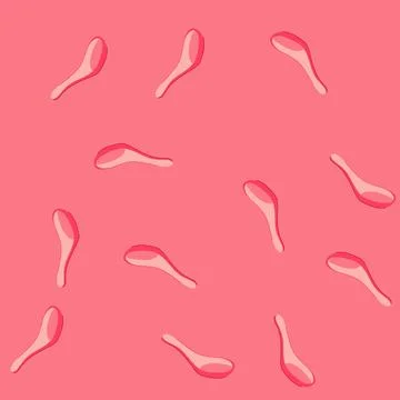 Seamless pattern smooth ceramic soup spoon cartoon vector Stock Illustration