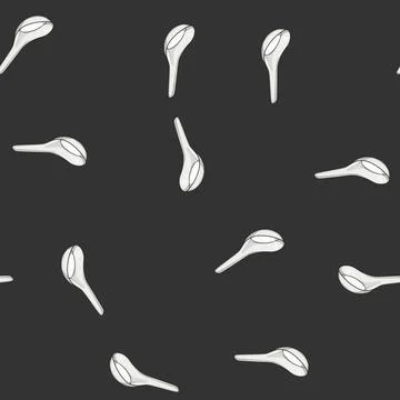 Seamless pattern smooth ceramic soup spoon cartoon vector Stock Illustration
