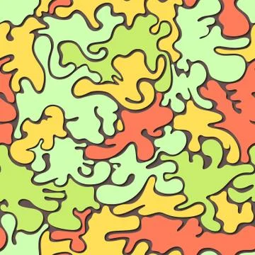 Seamless pattern with smooth geometric shapes Stock Illustration