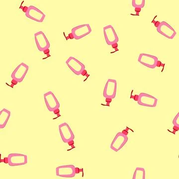 Seamless pattern smooth hair serum cartoon vector Stock Illustration