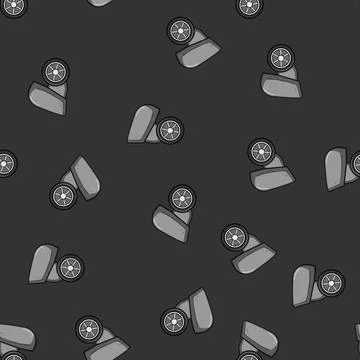 Seamless pattern smooth luggage wheels cartoon vector Stock Illustration