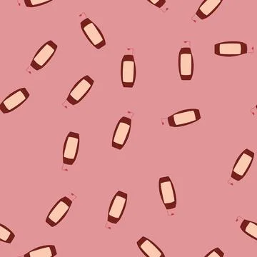 Seamless pattern smoothing hair conditioner cartoon vector Stock Illustration