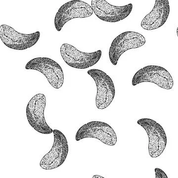Seamless pattern snack brazil nut sketch hand drawn Stock Illustration