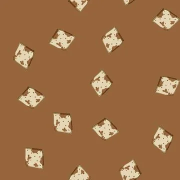 Seamless pattern snack cracker biscuit cartoon vector Stock Illustration