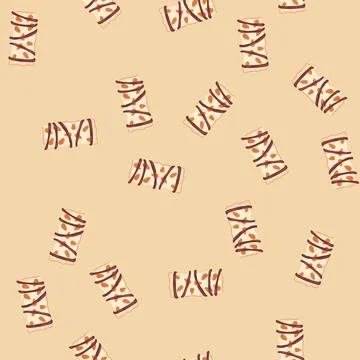 Seamless pattern snack granola bar cartoon vector Stock Illustration
