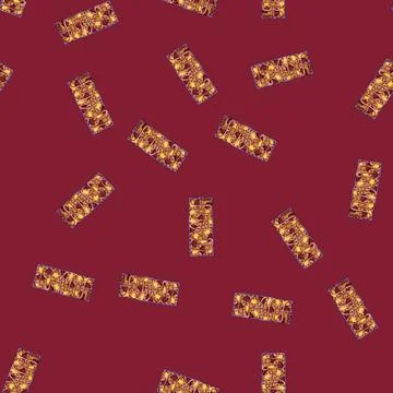 Seamless pattern snack granola bar cartoon vector Stock Illustration