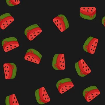 Seamless pattern snack lunch box color icon vector Stock Illustration